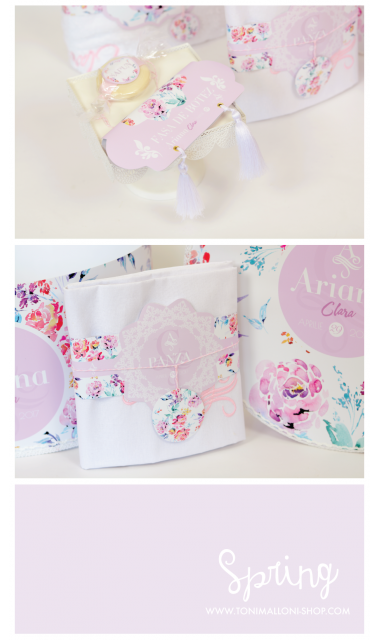 Trusou de botez pentru fete cu flori mov de primavara, Hello, Spring! 20